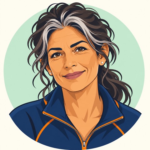 Illustrated portrait of Maya, the AG+ mental performance coach
